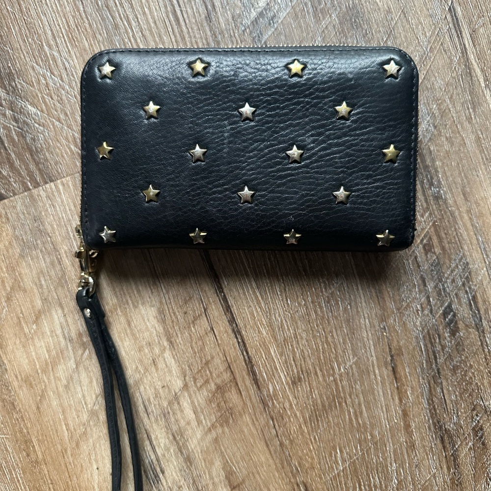 Fossil Black Star-Studded Wallet Wristlet - Picture 3 of 10